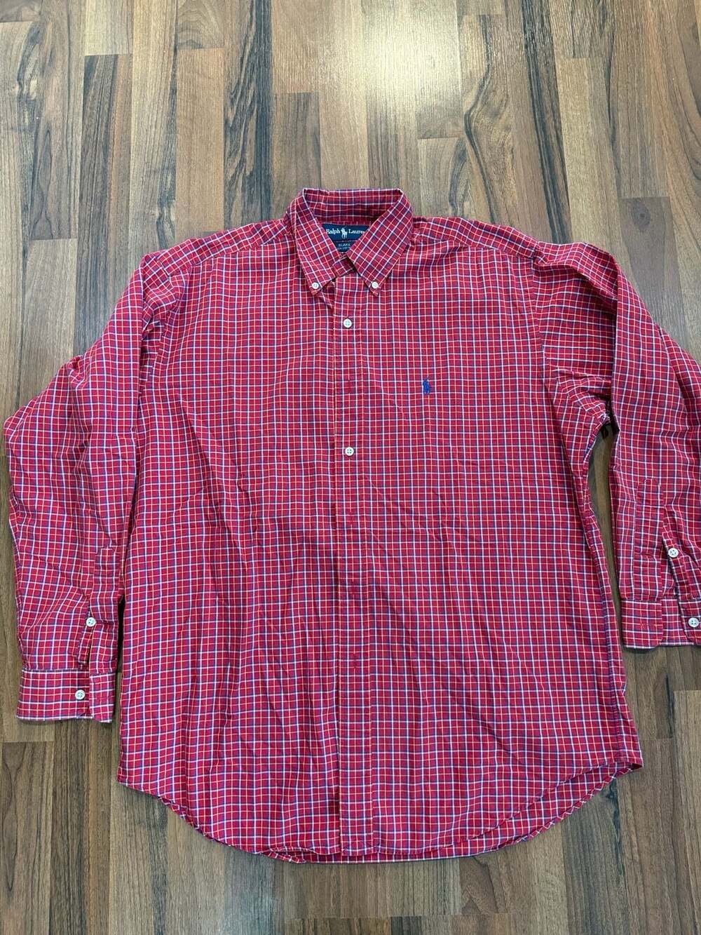 Ralph Lauren Blake Long Sleeve Shirt Size M Red Plaid Button Down